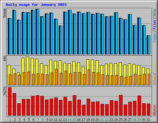 Daily usage for January 2023