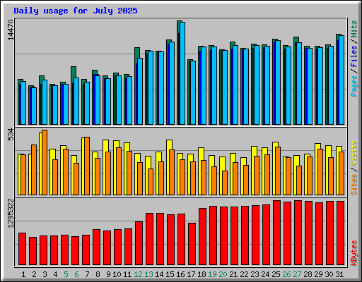 Daily usage for July 2025
