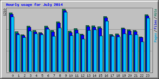 Hourly usage for July 2014