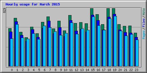 Hourly usage for March 2015