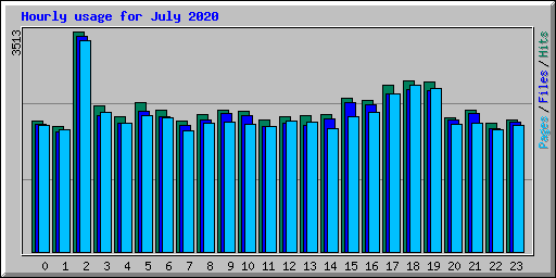 Hourly usage for July 2020