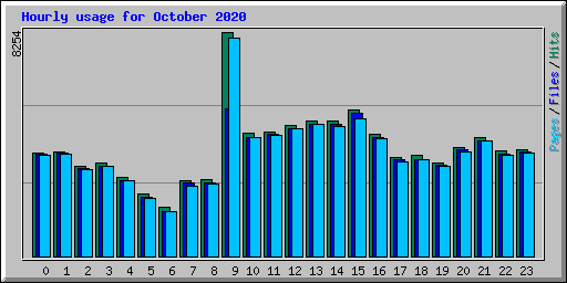 Hourly usage for October 2020