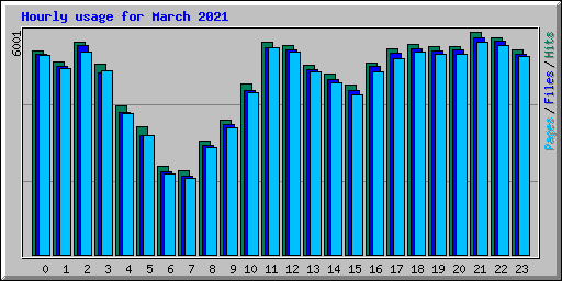 Hourly usage for March 2021